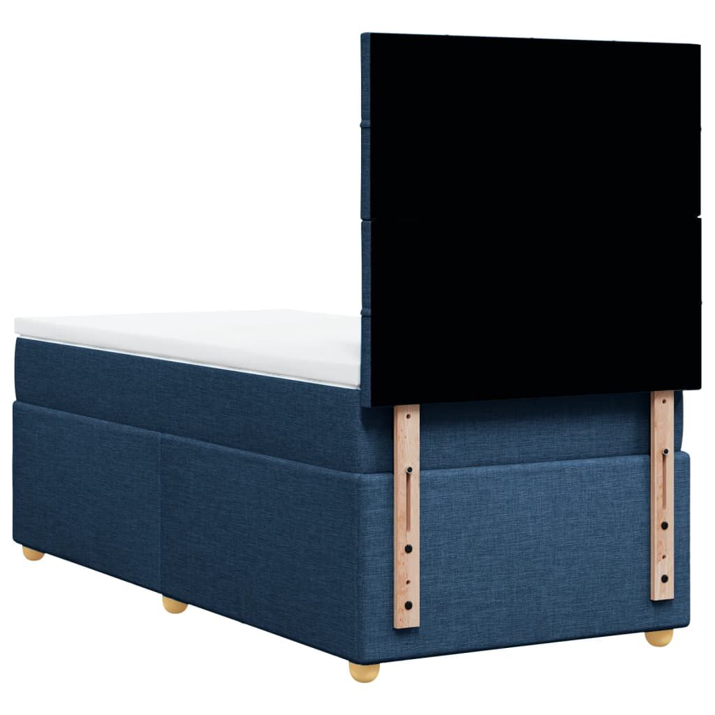 vidaXL Κρεβάτι Boxspring με Στρώμα Μπλε 80x200 εκ. Υφασμάτινο