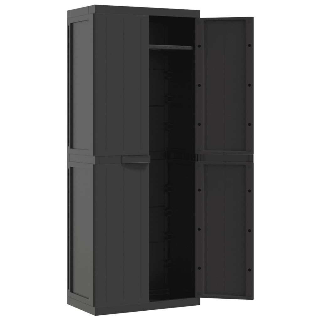 vidaXL Ντουλάπι Αποθ. Εξ. Χώρου Μαύρο 65x37x165εκ. Πολυπροπυλένιο