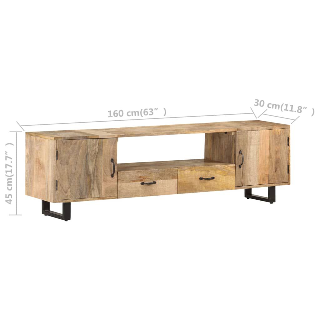 vidaXL Έπιπλο Τηλεόρασης 160 x 30 x 45 εκ. από Μασίφ Ξύλο Μάνγκο