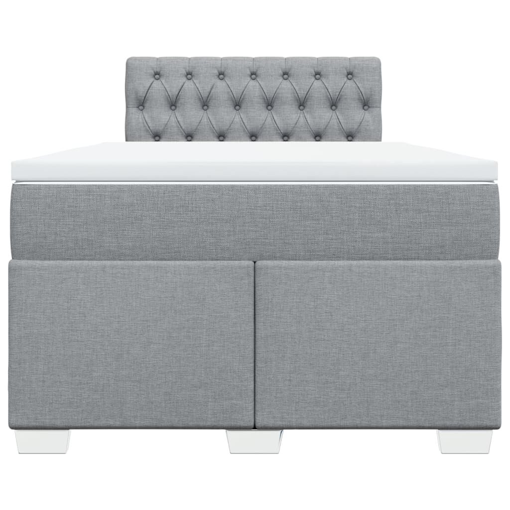 vidaXL Κρεβάτι Boxspring με Στρώμα Ανοιχτό Γκρι 120x200 εκ. Υφασμάτινο