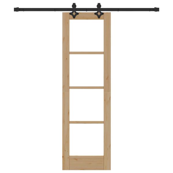 vidaXL Συρόμενη Πόρτα ORKDAL Καφέ 61 x 198.5 εκ. Ξύλο και μέταλλο