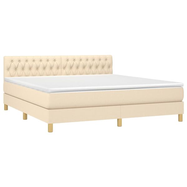 vidaXL &Kappa;&rho;&epsilon;&beta;ά&tau;&iota; Boxspring &mu;&epsilon; &Sigma;&tau;&rho;ώ&mu;&alpha; & LED &Kappa;&rho;&epsilon;&mu; 180x200 &epsilon;&kappa;. &Upsilon;&phi;&alpha;&sigma;&mu;ά&tau;&iota;&nu;&omicron;
