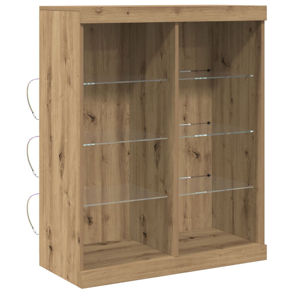 vidaXL Μπουφές με LED Φώτα Artisan Oak 41x37x100 εκ.