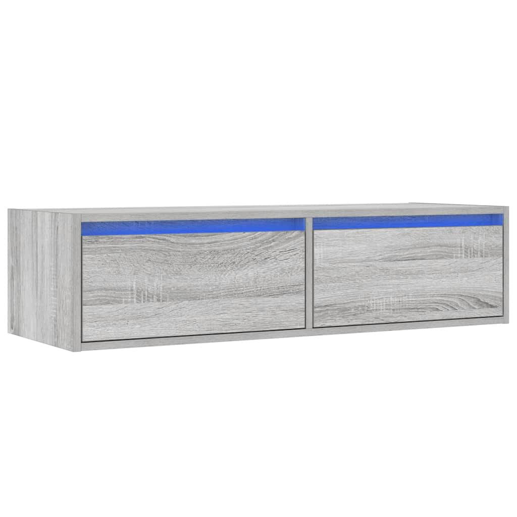 vidaXL Έπιπλο Τηλεόρασης με LED Γκρι Sonoma 100X35,5x25 εκ.
