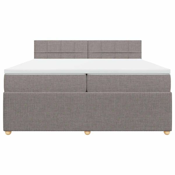 vidaXL &Kappa;&rho;&epsilon;&beta;ά&tau;&iota; Boxspring &mu;&epsilon; &Sigma;&tau;&rho;ώ&mu;&alpha; Taupe 200x200 &epsilon;&kappa;. &Upsilon;&phi;&alpha;&sigma;&mu;ά&tau;&iota;&nu;&omicron;