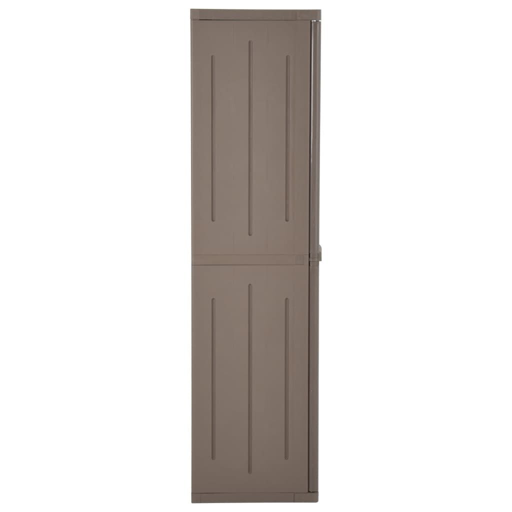vidaXL Ντουλάπι Αποθήκευσης Κήπου Καφέ 65x45x172 εκ. PP Εμφάνιση Ξύλου