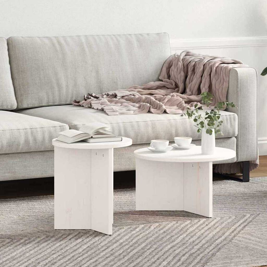 vidaXL Τραπεζάκι σαλονιού 2 pcs Λευκό 49 x 49 x 28 εκ