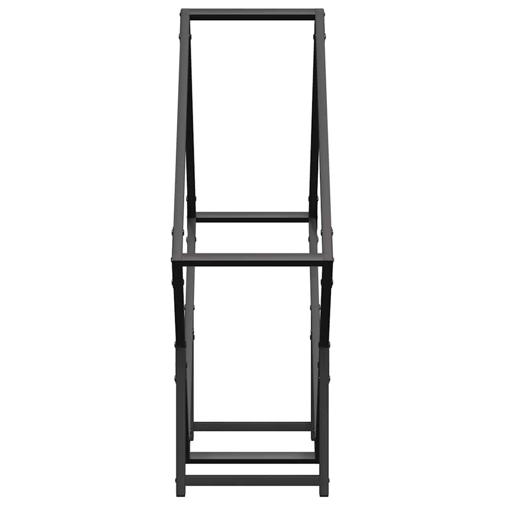 vidaXL Ράφι για καυσόξυλα Μαύρο 80x25x80 εκ. Ατσάλι ψυχρής έλασης