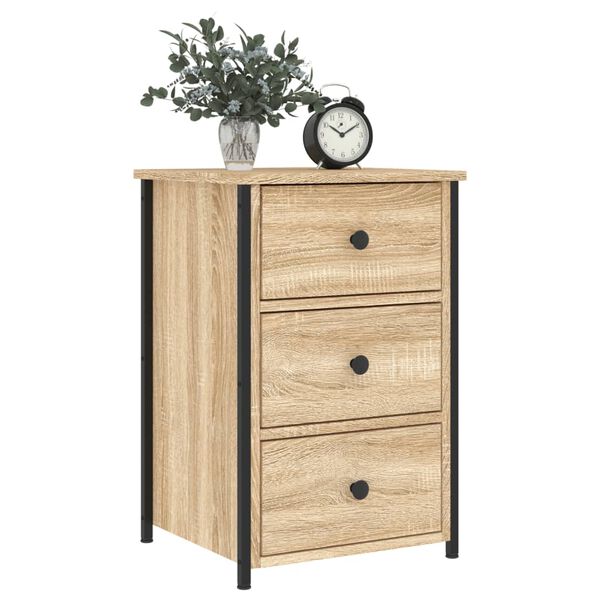 vidaXL Κομοδίνα 2 τεμ. Sonoma Δρυς 40 x 36 x 60 εκ. Επεξεργασμένο Ξύλο