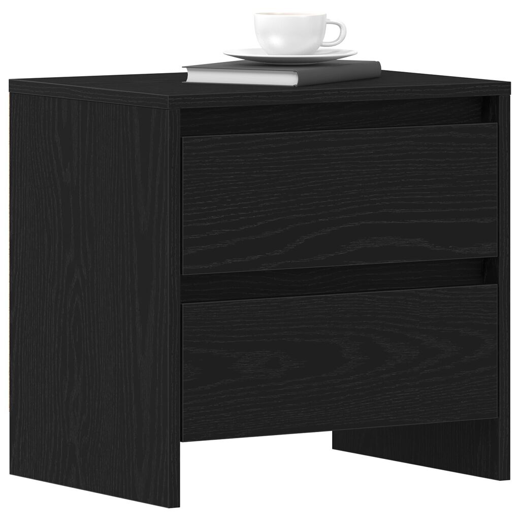 vidaXL Κομοδίνο Μαύρη Δρυς 45x34x44,5 εκ. Κατασκευασμένο Ξύλο