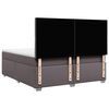 vidaXL Κρεβάτι Boxspring με Στρώμα Γκρι 200x200 εκ. Συνθετικό Δέρμα