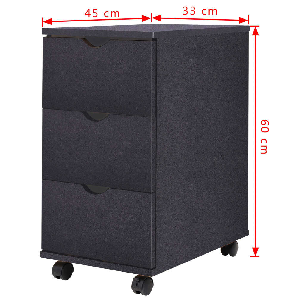 vidaXL Συρταριέρα Μαύρη 33 x 45 x 60 εκ.