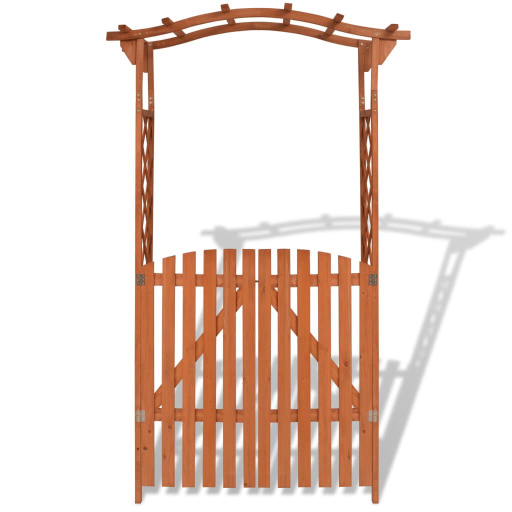 vidaXL Αψίδα Κήπου με Πόρτα 120 x 60 x 205 εκ. από Μασίφ Ξύλο