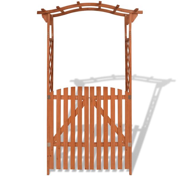 vidaXL Αψίδα Κήπου με Πόρτα 120 x 60 x 205 εκ. από Μασίφ Ξύλο