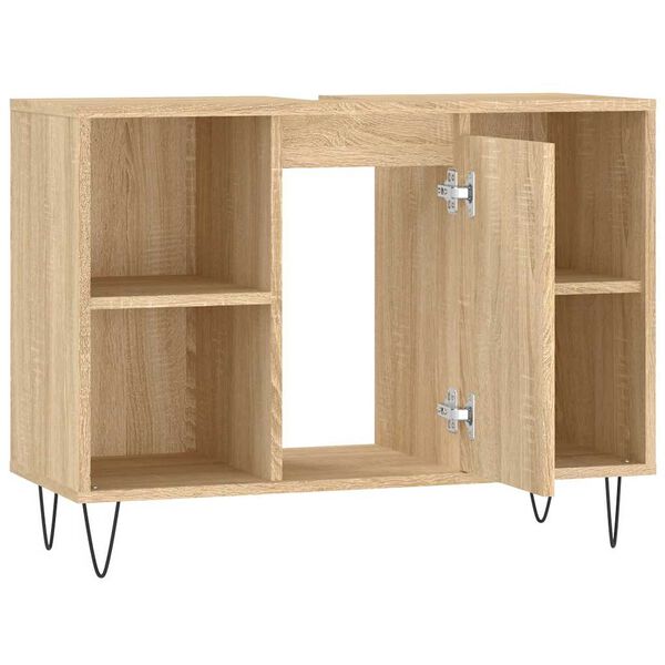 vidaXL Ντουλάπι Μπάνιου Sonoma Δρυς 80 x 33 x 60 εκ. από Επεξεργ. Ξύλο