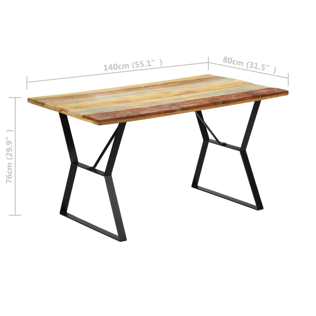 vidaXL Τραπεζαρία 140 x 80 x 76 εκ. από Μασίφ Ανακυκλωμένο Ξύλο