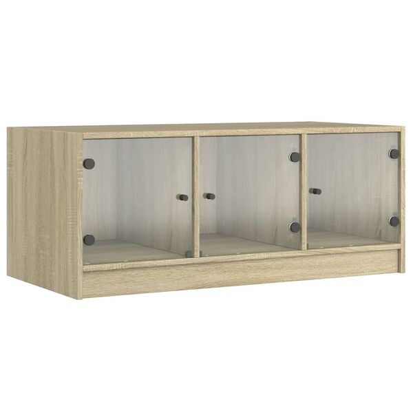 vidaXL Τραπεζάκι Σαλονιού Sonoma Δρυς 102x50x42 εκ. με Γυάλινες Πόρτες
