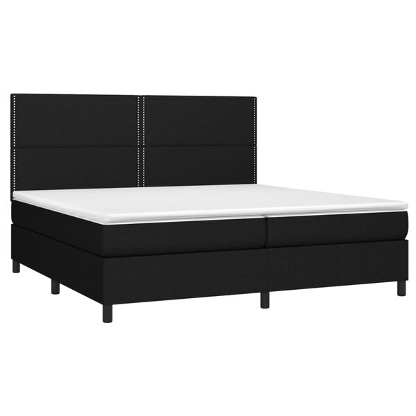 vidaXL &Kappa;&rho;&epsilon;&beta;ά&tau;&iota; Boxspring &mu;&epsilon; &Sigma;&tau;&rho;ώ&mu;&alpha; & LED &Mu;&alpha;ύ&rho;&omicron; 200x200 &epsilon;&kappa;. &Upsilon;&phi;&alpha;&sigma;&mu;ά&tau;&iota;&nu;&omicron;