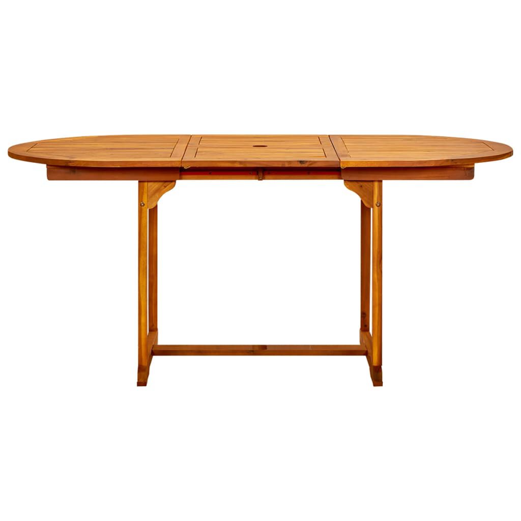 vidaXL Τραπεζαρία Κήπου (120-170) x 80 x 75 εκ. από Μασίφ Ξύλο Ακακίας