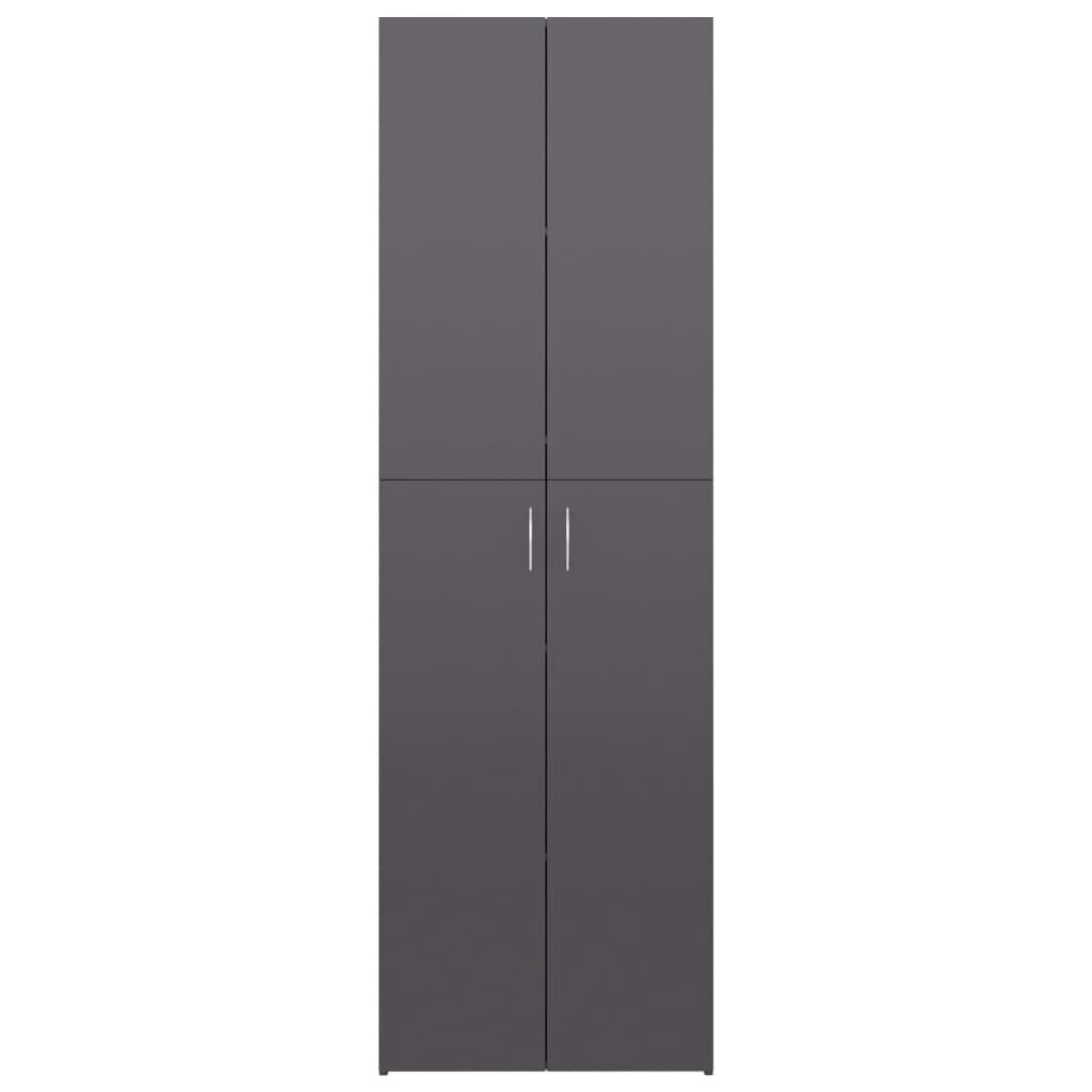 vidaXL Ντουλάπα Γραφείου Γυαλιστερό Γκρι 60x32x190 εκ. από Μοριοσανίδα