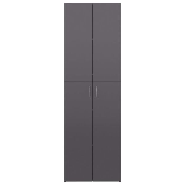 vidaXL Ντουλάπα Γραφείου Γυαλιστερό Γκρι 60x32x190 εκ. από Μοριοσανίδα