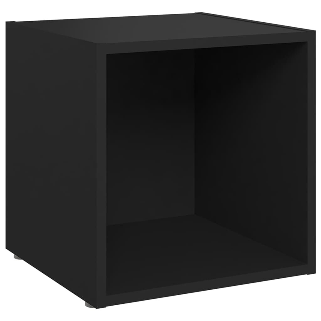vidaXL Έπιπλα Τηλεόρασης 4 τεμ. Μαύρα 37 x 35 x 37 εκ. από Επεξ. Ξύλο