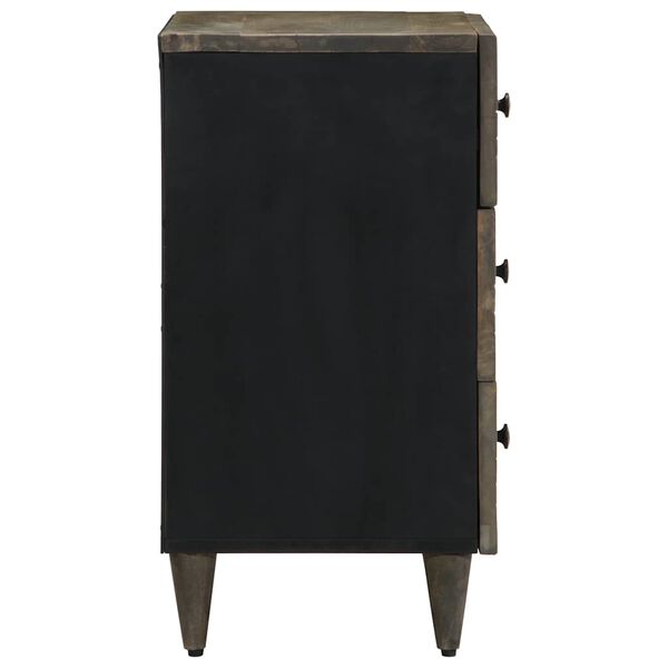 vidaXL κομοδίνο ντουλάπι ανοιχτό γκρι 50x33x60 cm μασίφ ξύλο Mango
