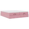 vidaXL Οθωμανικό κρεβάτι με στρώματα ροζ 200x200cm Velvet