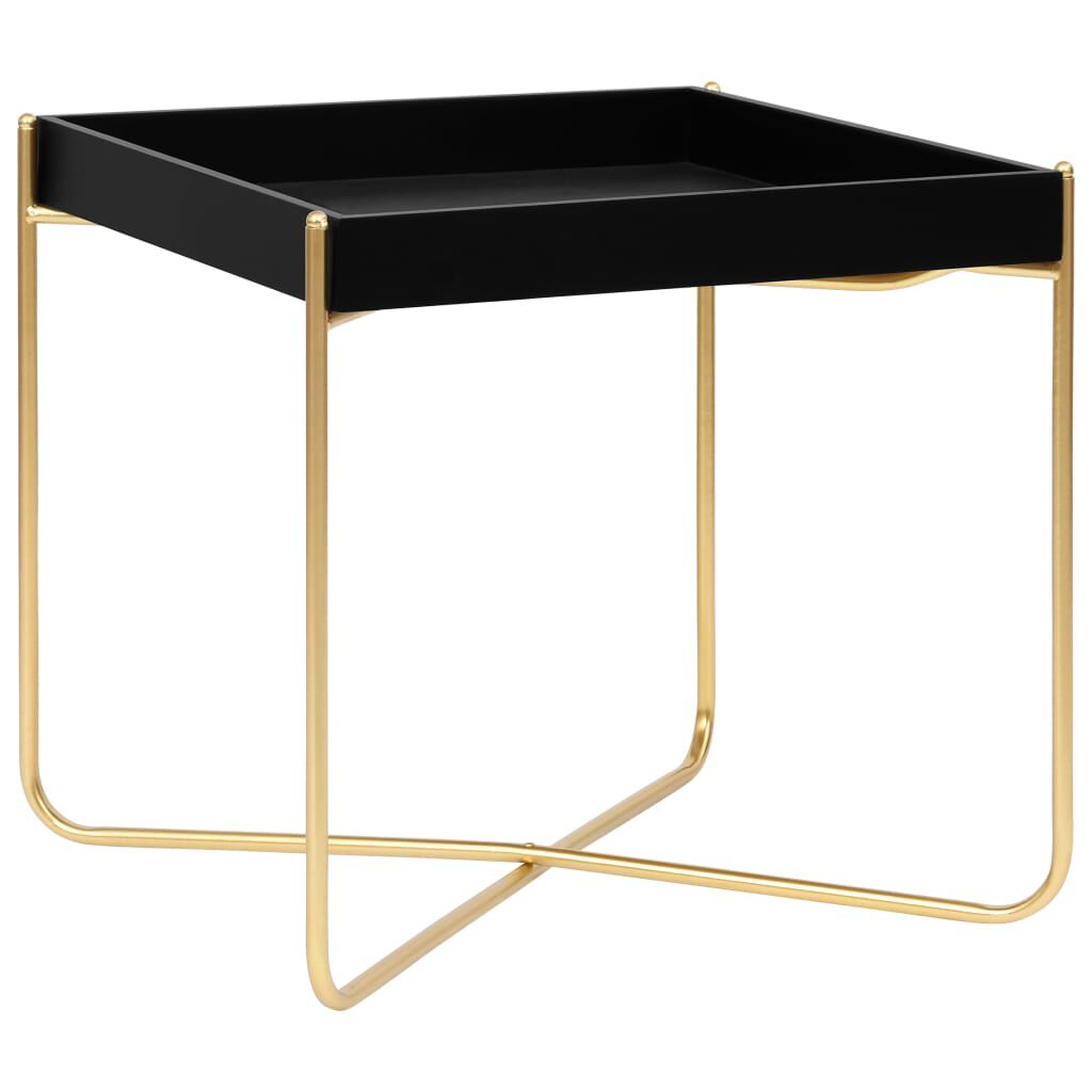 vidaXL Τραπέζι Βοηθητικό Μαύρο / Χρυσό 38 x 38 x 38,5 εκ. από MDF