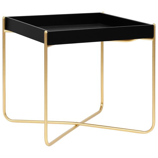 vidaXL Τραπέζι Βοηθητικό Μαύρο / Χρυσό 38 x 38 x 38,5 εκ. από MDF
