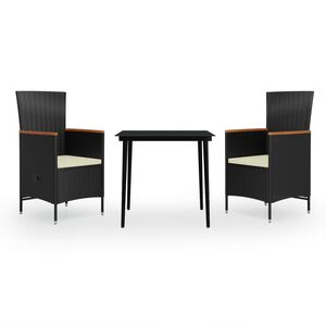 vidaXL &Sigma;&epsilon;&tau; &Tau;&rho;&alpha;&pi;&epsilon;&zeta;&alpha;&rho;ί&alpha;&sigmaf; &Kappa;ή&pi;&omicron;&upsilon; 3 &Tau;&epsilon;&mu;&alpha;&chi;ί&omega;&nu; &Mu;&alpha;ύ&rho;&omicron; &mu;&epsilon; &Mu;&alpha;&xi;&iota;&lambda;ά&rho;&iota;&alpha;