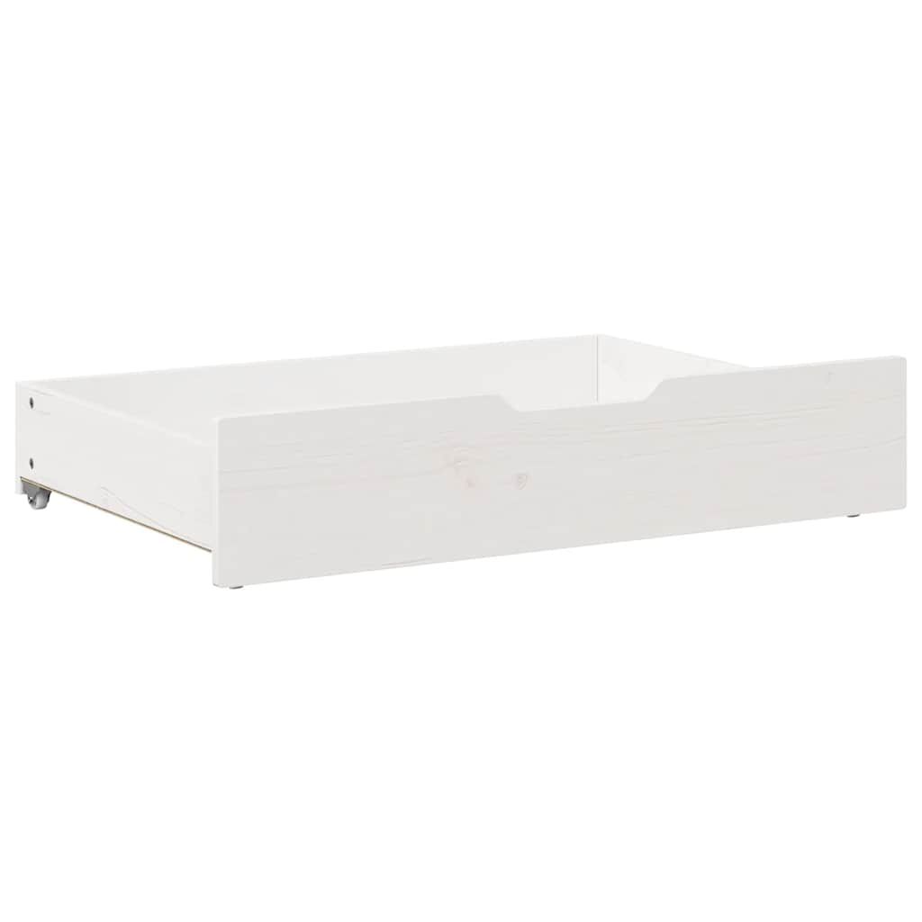 vidaXL Συρτάρια Κρεβατιού 2 τεμ Λευκό 85x55x17 εκ. Μασίφ Ξύλο Πεύκου