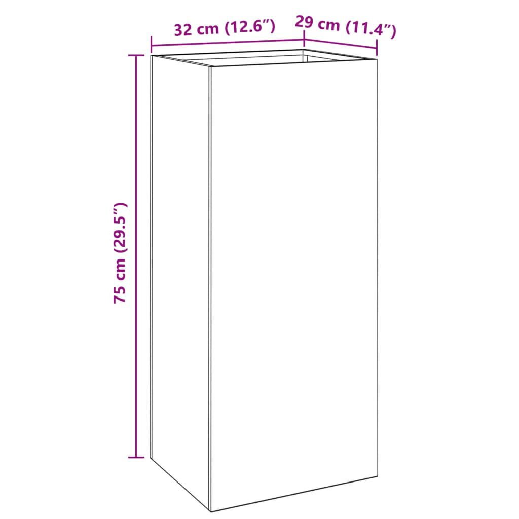 vidaXL Ζαρντινιέρα Μαύρη 32x29x75 εκ. από Χάλυβα