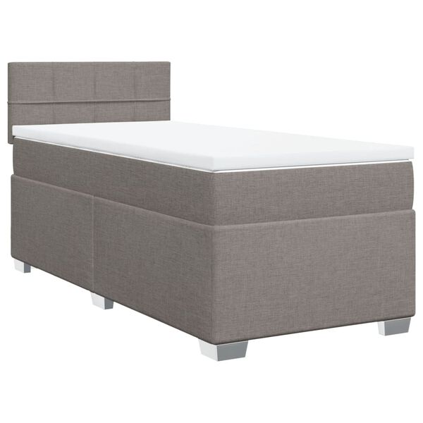vidaXL Κρεβάτι Boxspring με Στρώμα Taupe 80x200 εκ. Υφασμάτινο