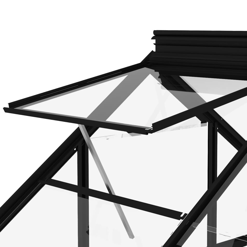 vidaXL Θερμοκήπιο Γυάλινο Ανθρακί 155 x 103 x 191 εκ. από Αλουμίνιο