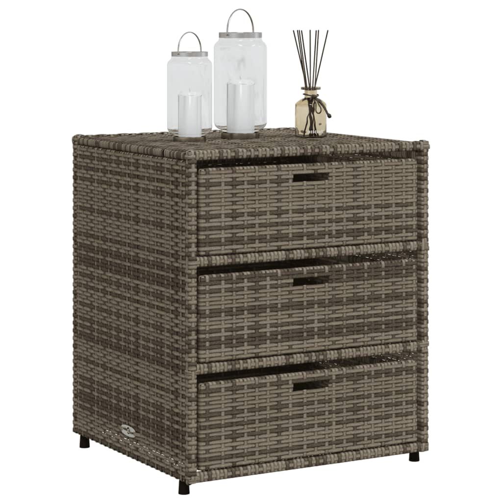 vidaXL Ντουλάπι Αποθήκευσης Κήπου Γκρι 55x59x69 εκ. Συνθετικό Ρατάν