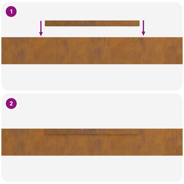 vidaXL Φράχτης Κήπου Σκ rusty 450 x 10 εκ Ατσάλι σκληρυθέν στον αέρα