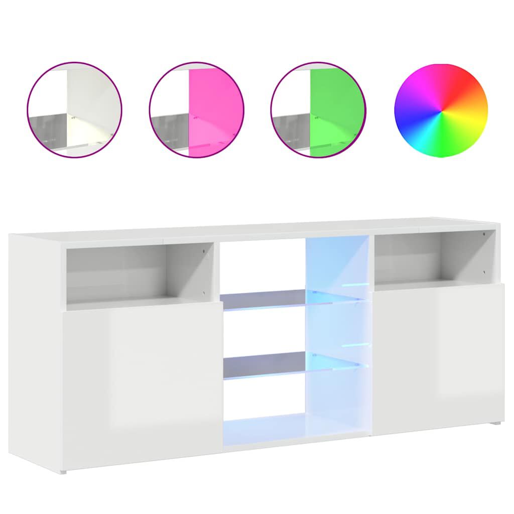 vidaXL Έπιπλο Τηλεόρασης με LED Γυαλιστερό Λευκό 120x30x50 εκ.