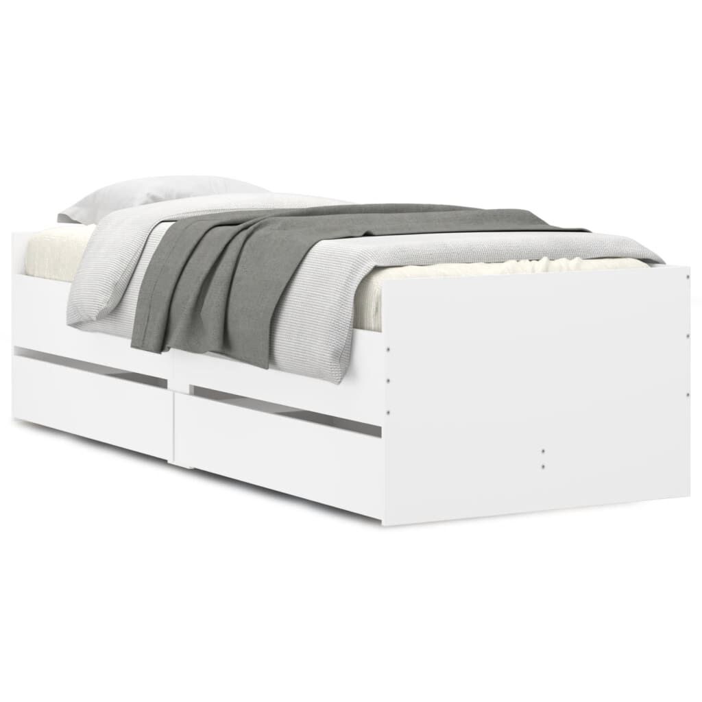 vidaXL Πλαίσιο Κρεβατιού Με Συρτάρια Μαύρο 75x190 εκ Small Single