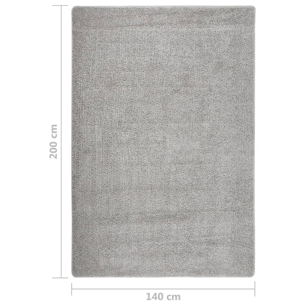 vidaXL Χαλί Shaggy Αντιολισθητικό Ανοιχτό Γκρι 140 x 200 εκ.