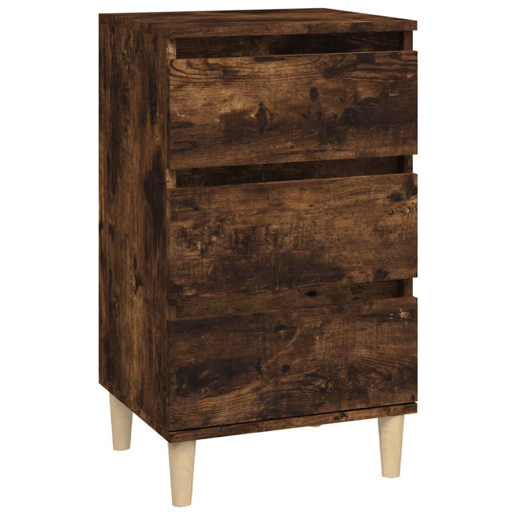 vidaXL Κομοδίνο Καπνιστή Δρυς 40 x 35 x 70 εκ. από Επεξεργασμένο Ξύλο