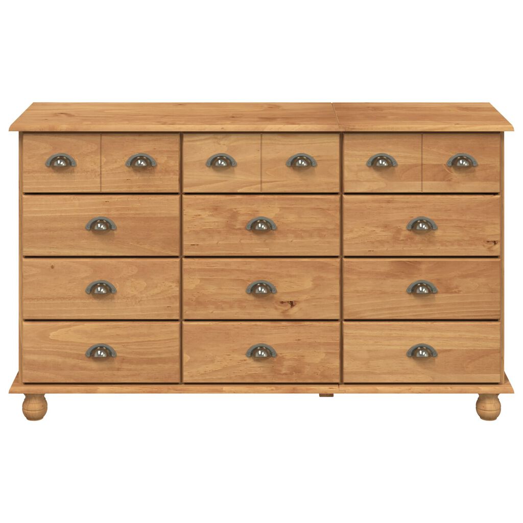vidaXL Κουτί με Συρτάρια "ASKIM" 79x40x133.5 εκ. Μασίφ Ξύλο Πεύκου