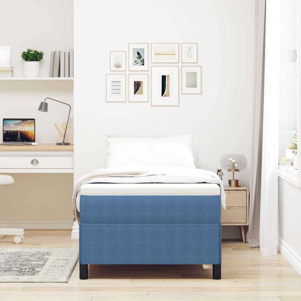 vidaXL Σκελετός Κρεβατιού Μπλε 90 x 190 cm Βελούδο