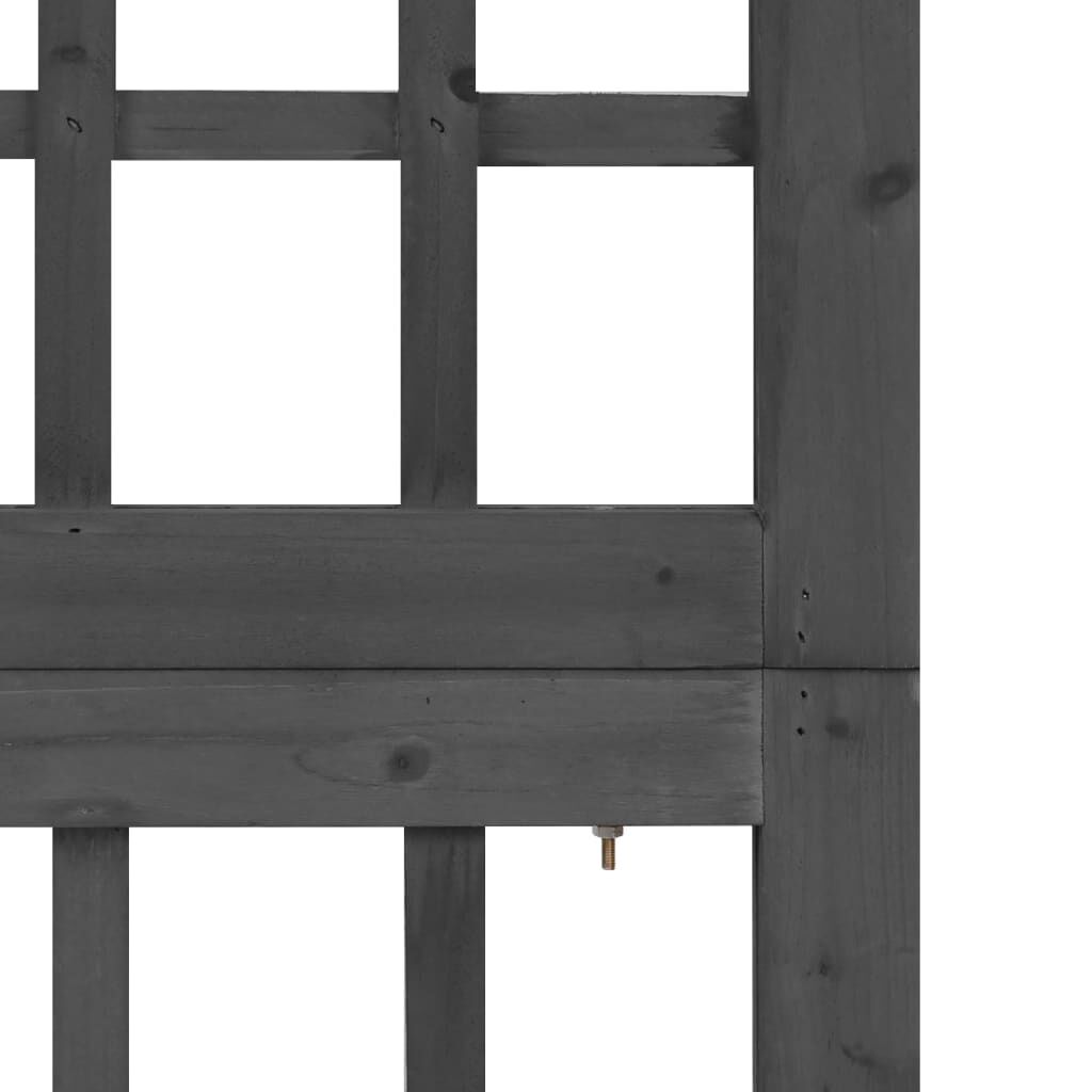 vidaXL Διαχωριστικό Δωμ./Καφασωτό 3 Πάνελ Μαύρο 121x180 εκ Ξύλο Ελάτης