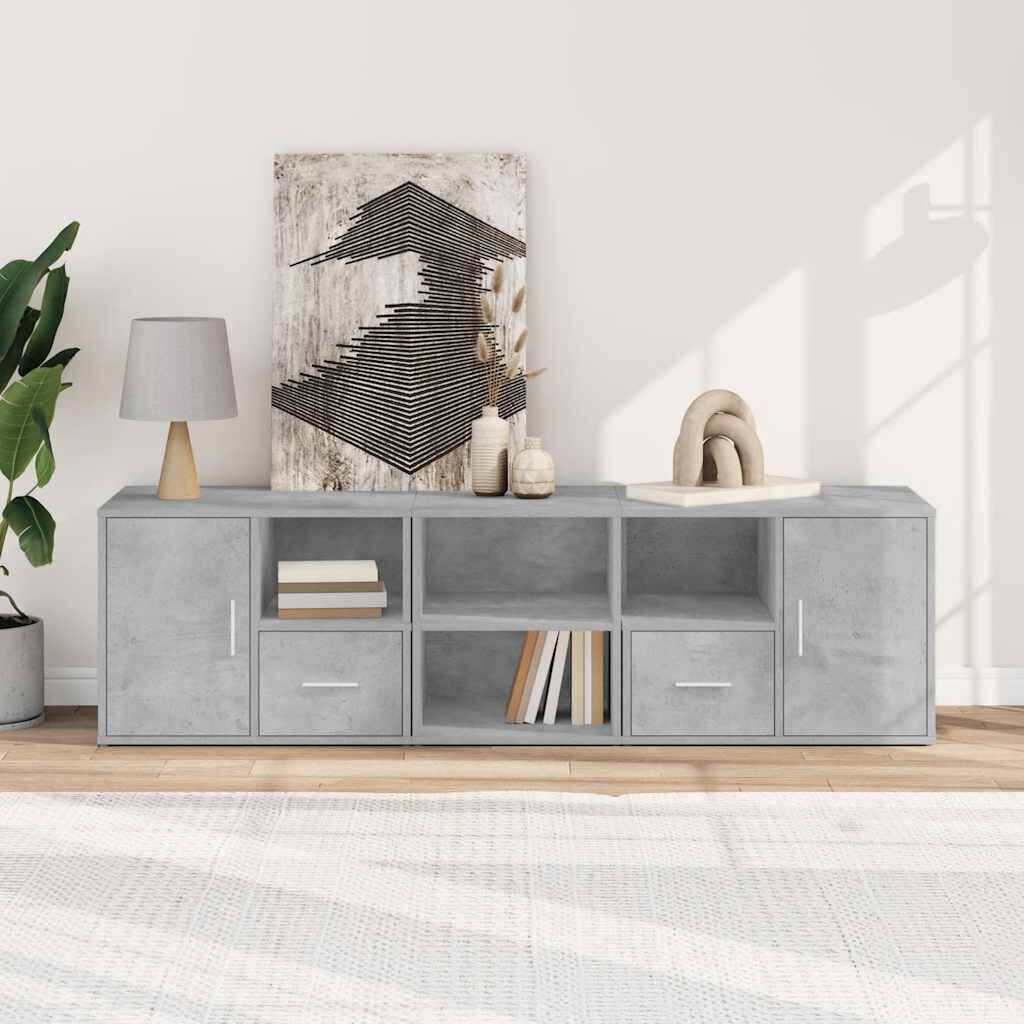 vidaXL Ντουλάπι Γωνιακό Γκρι Σκυροδέματος 160x40x45εκ. Επεξ. Ξύλο