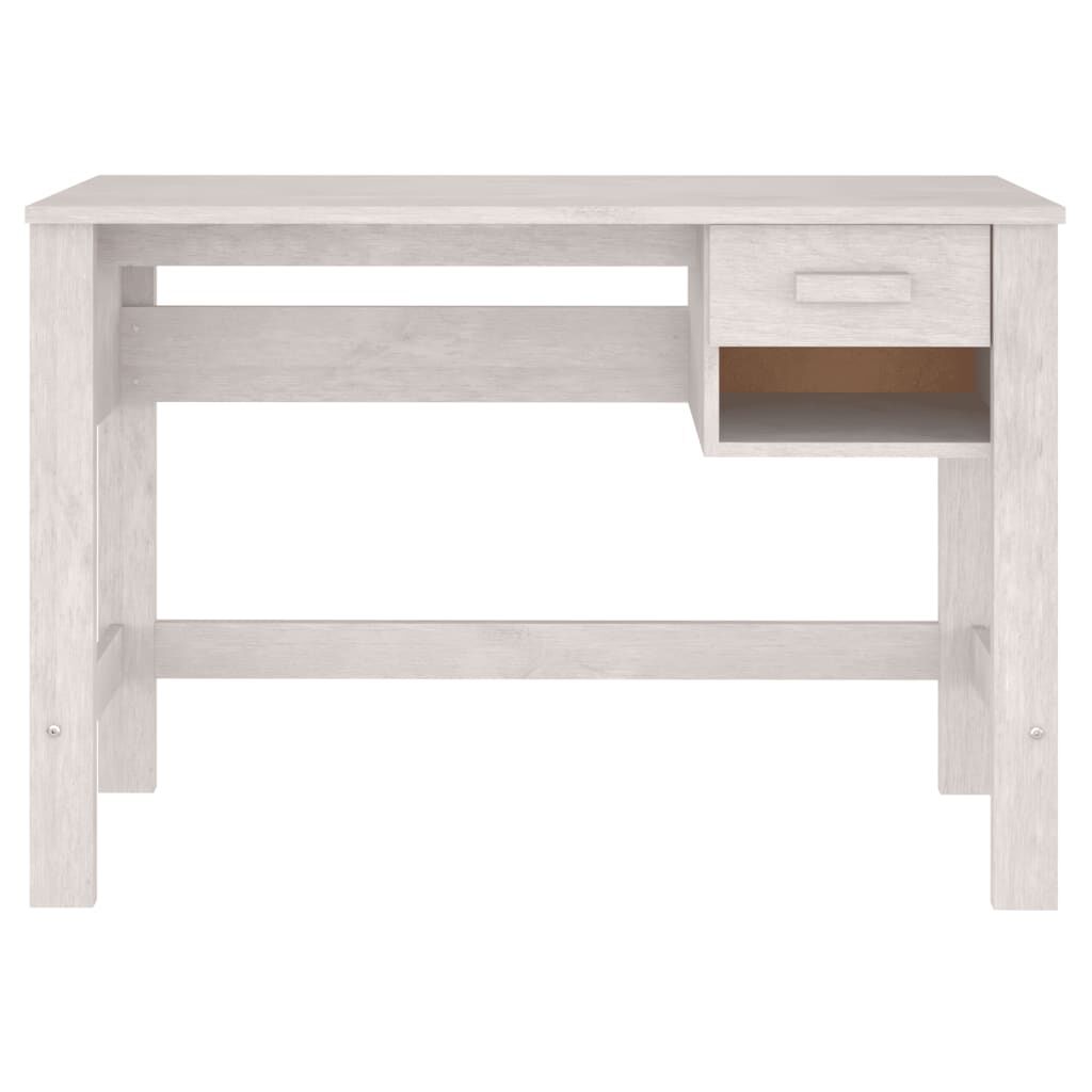 vidaXL Γραφείο HAMAR Λευκό 110 x 40 x 75 εκ. από Μασίφ Ξύλο Πεύκου