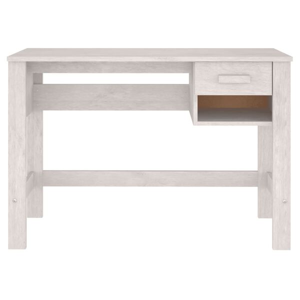 vidaXL Γραφείο HAMAR Λευκό 110 x 40 x 75 εκ. από Μασίφ Ξύλο Πεύκου