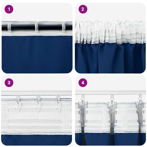 vidaXL Κουρτίνες 2 pcs Σκούρο Μπλε 225 x 140 εκ. Πολυεστέρας