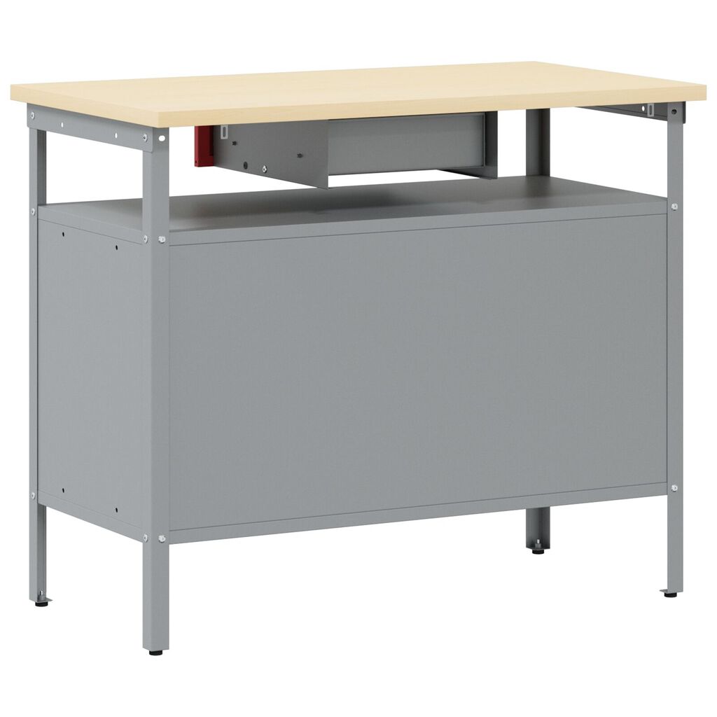 vidaXL Γραφείο με Κλειστή Πόρτα Κόκκινο 100x55x85 εκ Ατσάλι