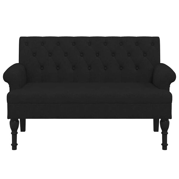 vidaXL Πάγκος με Πλάτη Μαύρο 120x62x75,5 εκ. Ύφασμα